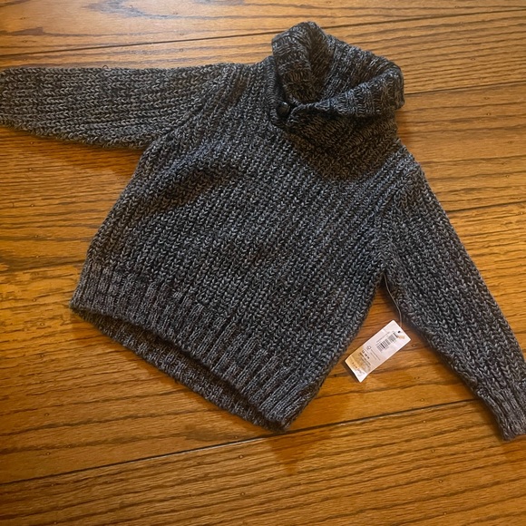 Old Navy NWT Gray Chunky Shawl Collar Sweater 12-18 Mos - Picture 1 of 8